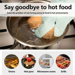 Silicone Oven Mitts Heat Resistant Grilling Gloves Non Slip Heat Gloves