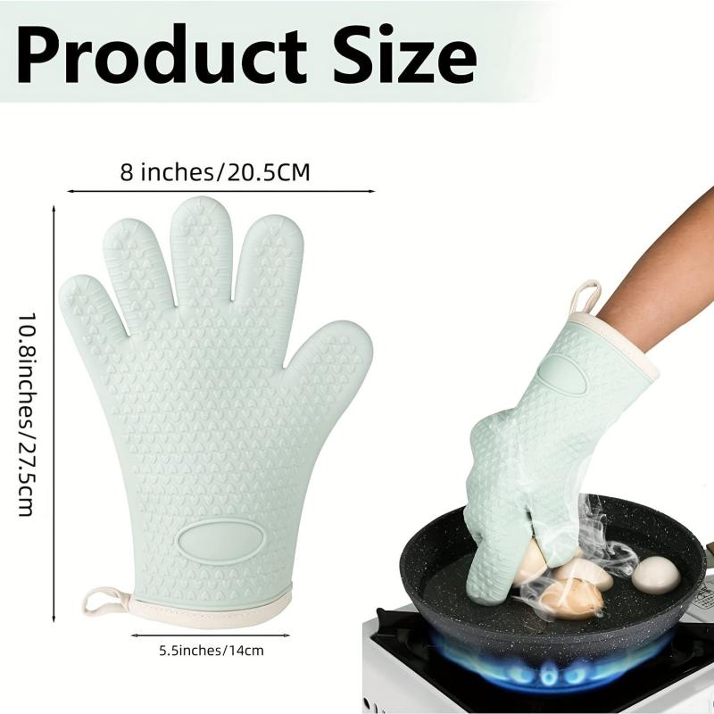 Silicone Oven Mitts Heat Resistant Grilling Gloves Non Slip Heat Gloves