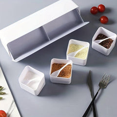 1pc Wall-mounted Spice Box with Lid Moisture-proof Seasoning Storage