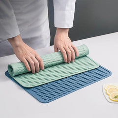 2pcs Cutlery Drain Mat Silicone Placemats Kitchen Insulation Table Mat