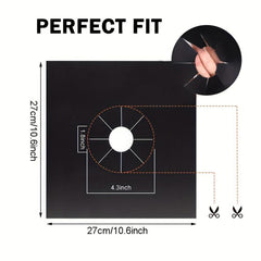 4pcs Gas Stove Protective Mat High Temp Resistant Washable Kitchen Use