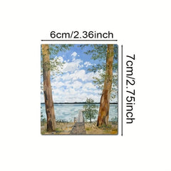 Natural Landscape Refrigerator Magnet 3D Magnetic Stickers for Kitchen Decor