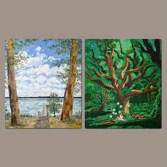 Natural Landscape Refrigerator Magnet 3D Magnetic Stickers for Kitchen Decor