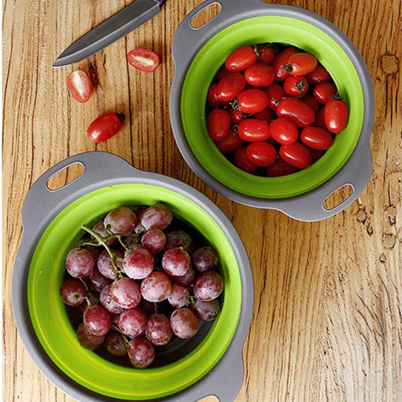 Foldable Silicone Colander for Kitchen Sink Washing - Fruits & Vegetables