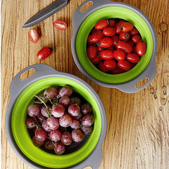 Foldable Silicone Colander for Kitchen Sink Washing - Fruits & Vegetables