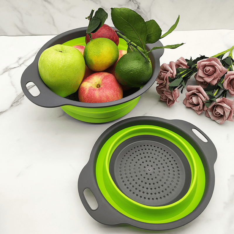 Foldable Silicone Colander for Kitchen Sink Washing - Fruits & Vegetables