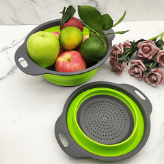 Foldable Silicone Colander for Kitchen Sink Washing - Fruits & Vegetables
