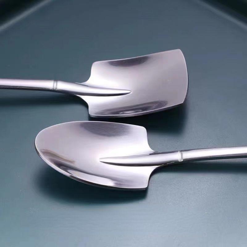 4pcs Stainless Steel Shovel Dessert Fruit Yogurt Spoon