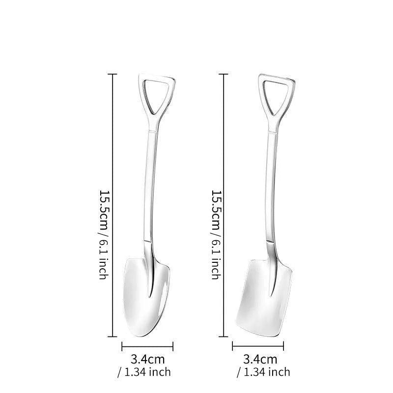 4pcs Stainless Steel Shovel Dessert Fruit Yogurt Spoon