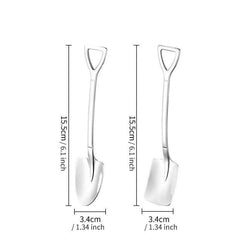 4pcs Stainless Steel Shovel Dessert Fruit Yogurt Spoon