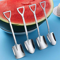 4pcs Stainless Steel Shovel Dessert Fruit Yogurt Spoon