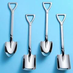 4pcs Stainless Steel Shovel Dessert Fruit Yogurt Spoon