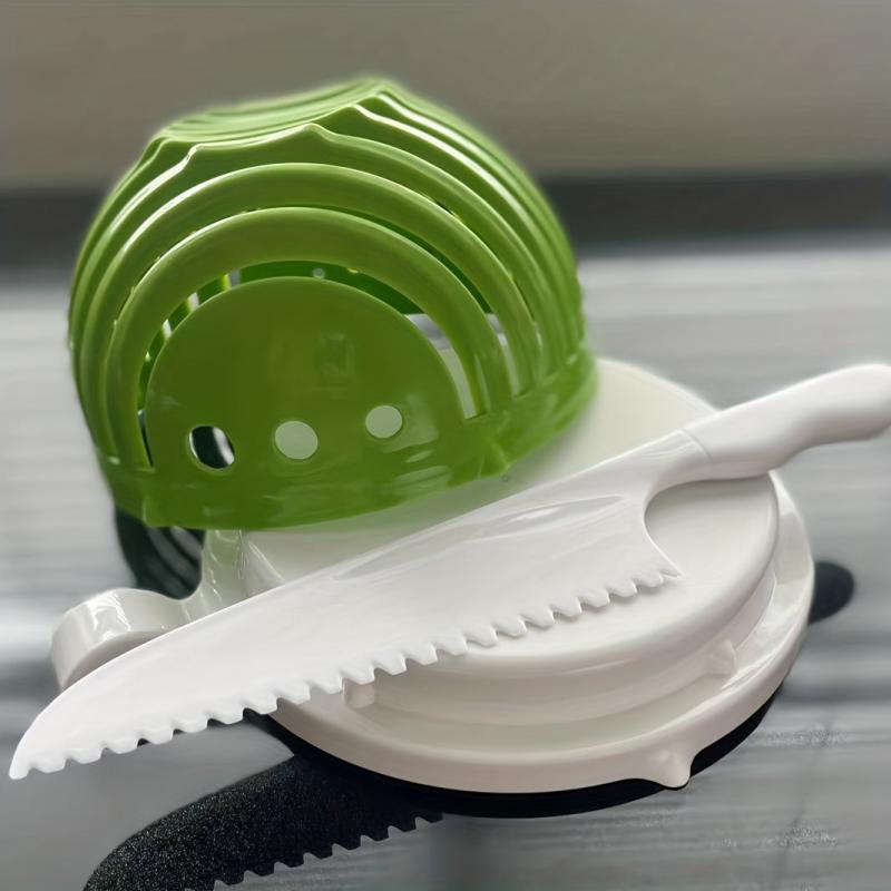 Salad Chopper Double Layer Rotatable Bowl - Vegetable Choppers And Dicers