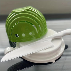 Salad Chopper Double Layer Rotatable Bowl - Vegetable Choppers And Dicers