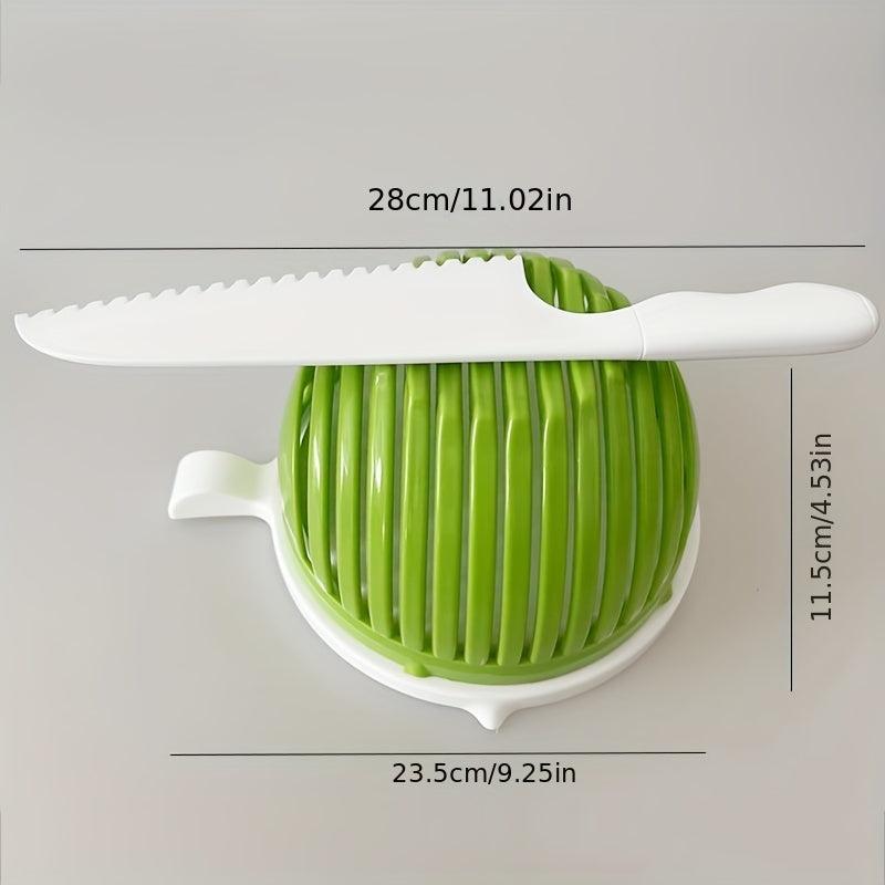 Salad Chopper Double Layer Rotatable Bowl - Vegetable Choppers And Dicers