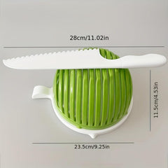 Salad Chopper Double Layer Rotatable Bowl - Vegetable Choppers And Dicers