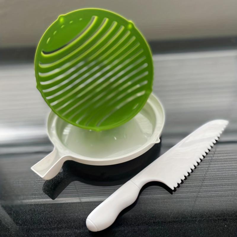 Salad Chopper Double Layer Rotatable Bowl - Vegetable Choppers And Dicers