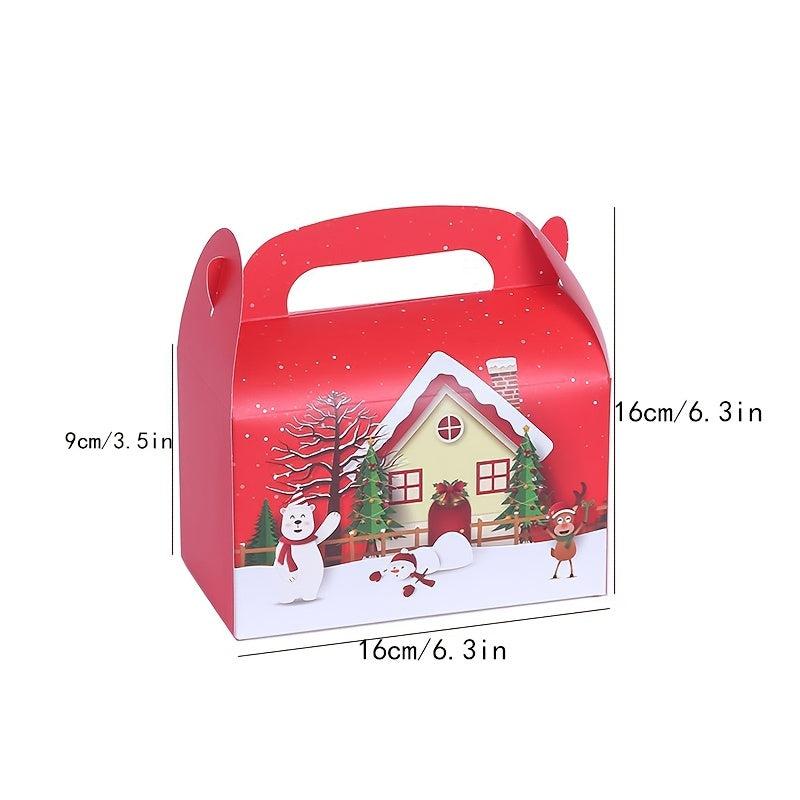 5pcs Christmas Cake Boxes Holiday Gift Boxes Cake Dessert Small Gift Packaging B