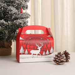 5pcs Christmas Cake Boxes Holiday Gift Boxes Cake Dessert Small Gift Packaging B