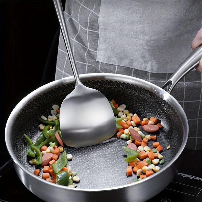 Stainless Steel Kitchen Utensils Set - Wok Spatula & Ladle Frying Spoon