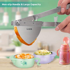 Stainless Steel Potato Masher with Non-Slip Handle - Manual Fruit and Vegetable