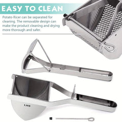 Stainless Steel Potato Masher with Non-Slip Handle - Manual Fruit and Vegetable