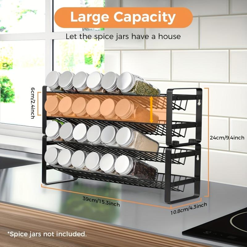 Spice Rack Organizer for Cabinet Storage