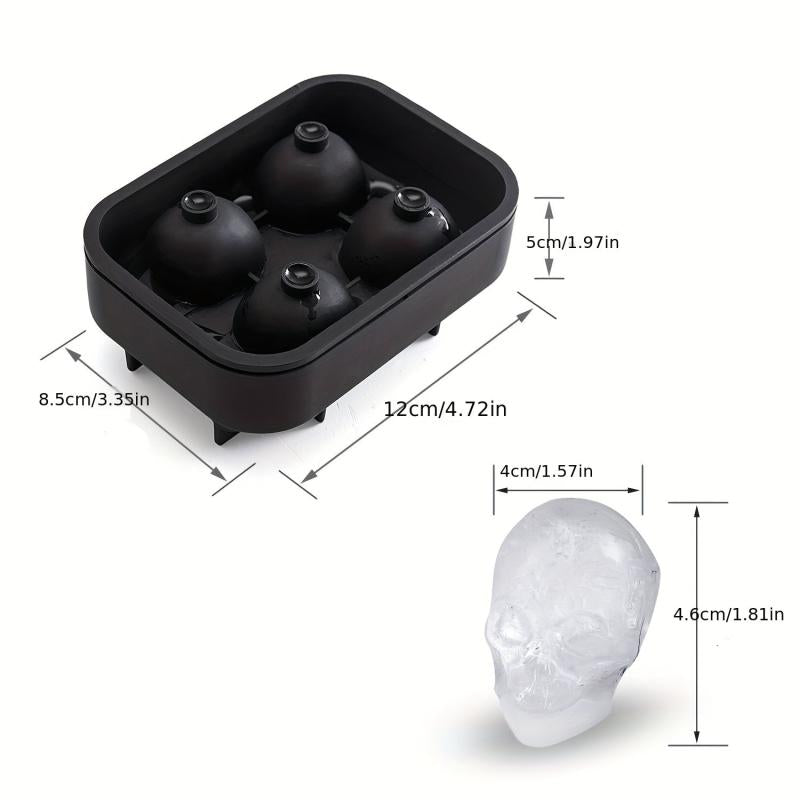 Skull Ice Ball Mold Flexible Ice Cube Trays