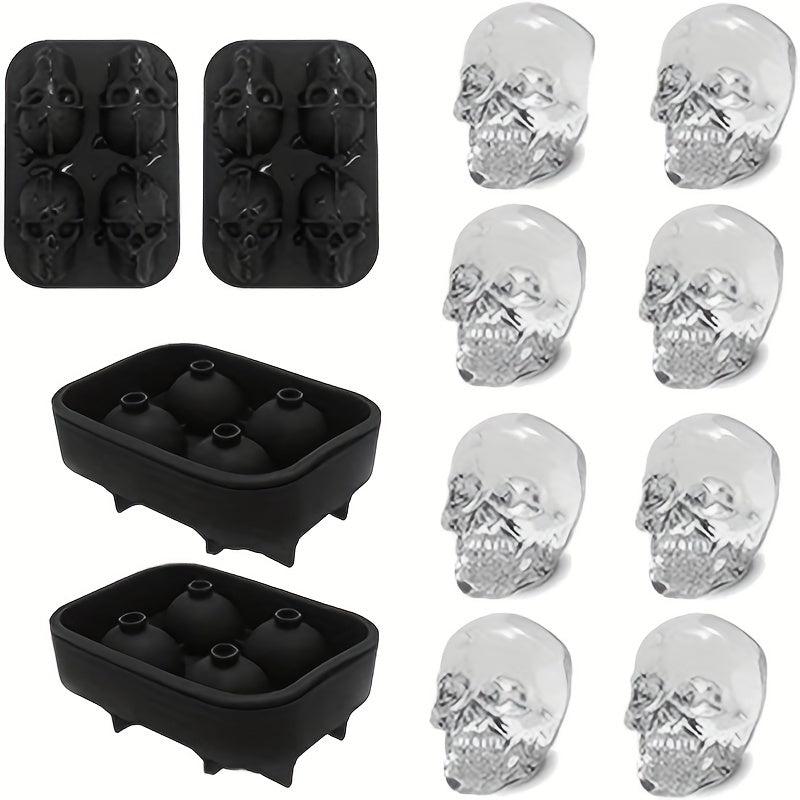 Skull Ice Ball Mold Flexible Ice Cube Trays