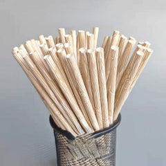 25 Bamboo Pattern Paper Straws for Parties and Camping