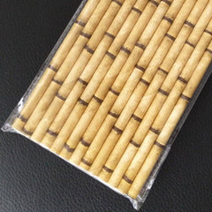 25 Bamboo Pattern Paper Straws for Parties and Camping