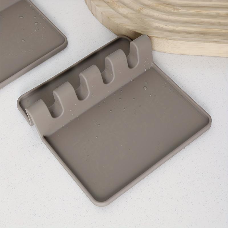 Heat Resistant Silicone Utensil Rest with Drip Pad for Multiple Utensils