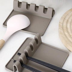 Heat Resistant Silicone Utensil Rest with Drip Pad for Multiple Utensils