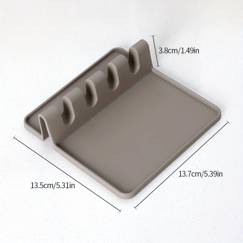 Heat Resistant Silicone Utensil Rest with Drip Pad for Multiple Utensils