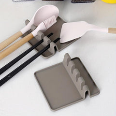 Heat Resistant Silicone Utensil Rest with Drip Pad for Multiple Utensils