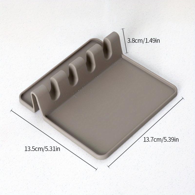 Heat Resistant Silicone Utensil Rest with Drip Pad for Multiple Utensils