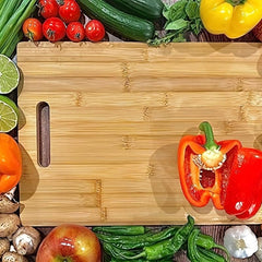 Set of 2 Wooden Chopping Boards for Kitchen - Meat and Cheese Cutting Board