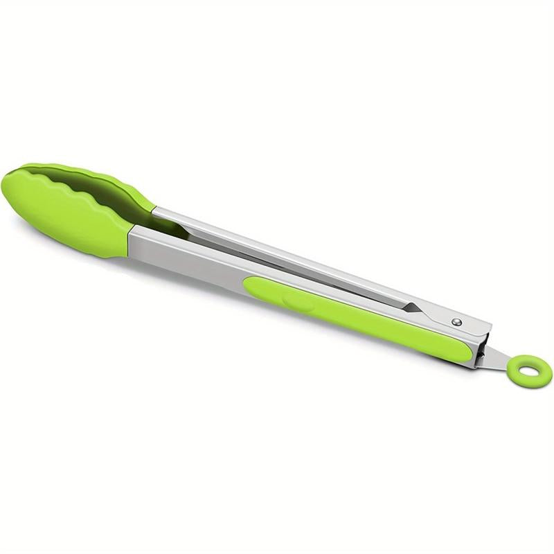 Kitchen Tongs Silicone Tips Stainless Steel BBQ Cooking Grilling Locking