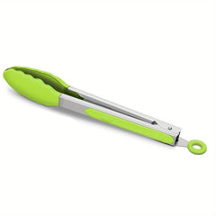 Kitchen Tongs Silicone Tips Stainless Steel BBQ Cooking Grilling Locking