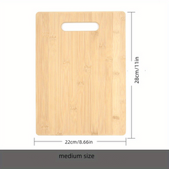 3 Sizes Bamboo Chopping Boards w/ Handles Kitchen Fruit Thawing Square Wood
