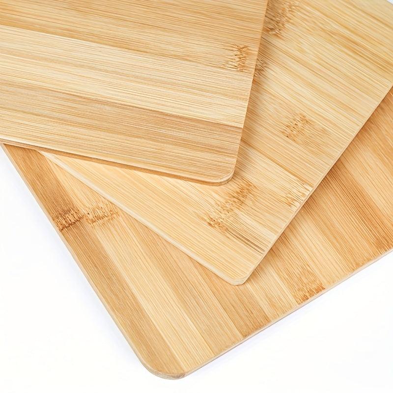 3 Sizes Bamboo Chopping Boards w/ Handles Kitchen Fruit Thawing Square Wood