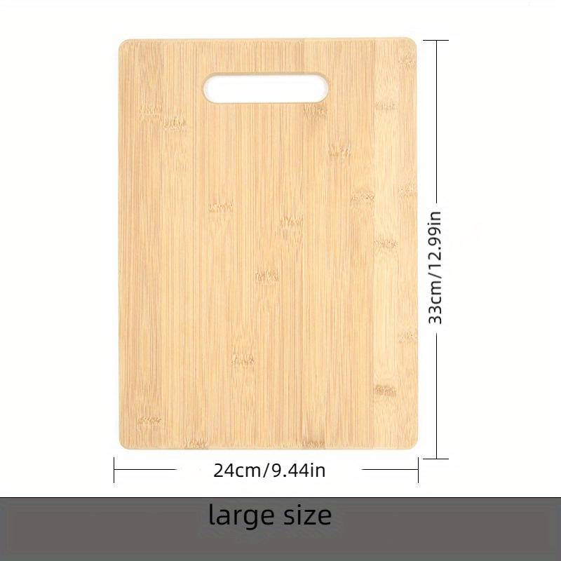 3 Sizes Bamboo Chopping Boards w/ Handles Kitchen Fruit Thawing Square Wood