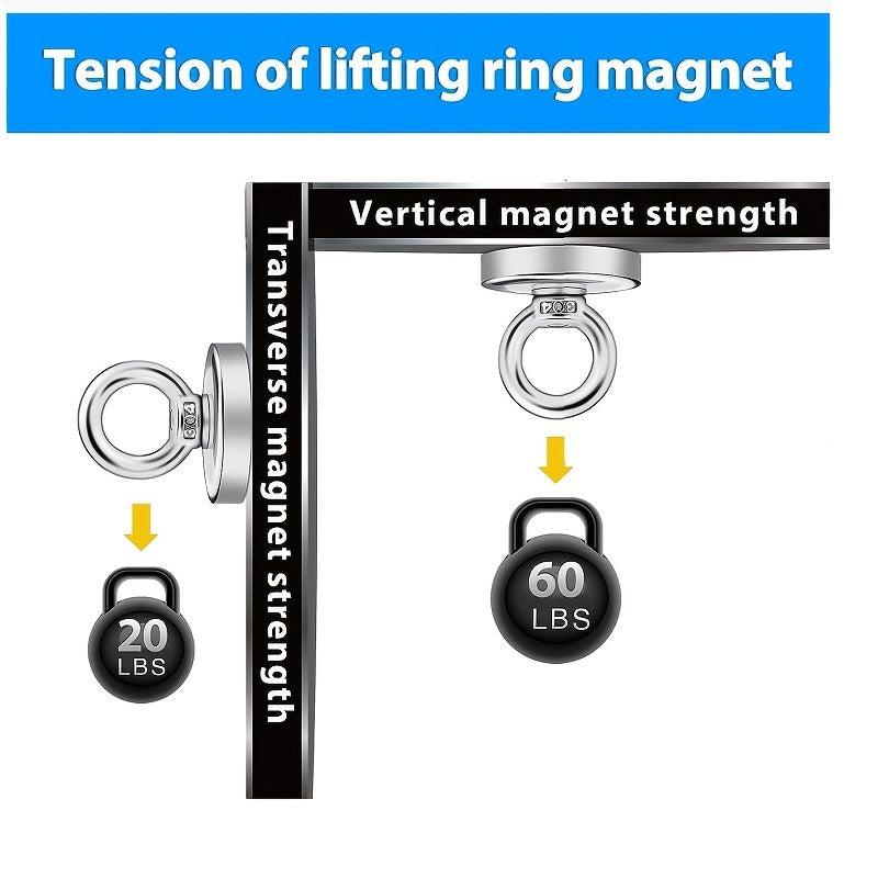 6pcs Neodymium Magnetic Hooks with Holes for Workplace and Home
