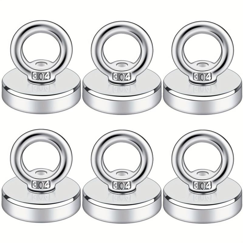 6pcs Neodymium Magnetic Hooks with Holes for Workplace and Home
