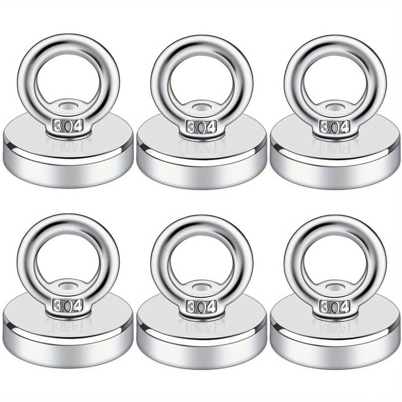 6pcs Neodymium Magnetic Hooks with Holes for Workplace and Home