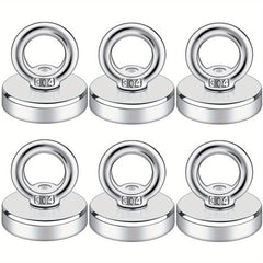 6pcs Neodymium Magnetic Hooks with Holes for Workplace and Home