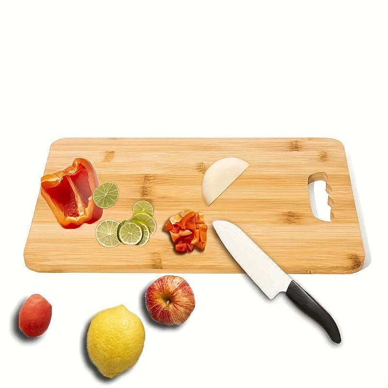 3pc Bamboo Chopping Board Set Easy Grip Handle Kitchen Supplies
