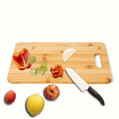 3pc Bamboo Chopping Board Set Easy Grip Handle Kitchen Supplies