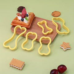 5pcs Yellow Bone Cookie Cutters Biscuit Molds Chocolate Cake Decorating Tools