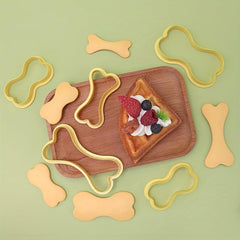 5pcs Yellow Bone Cookie Cutters Biscuit Molds Chocolate Cake Decorating Tools